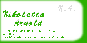 nikoletta arnold business card